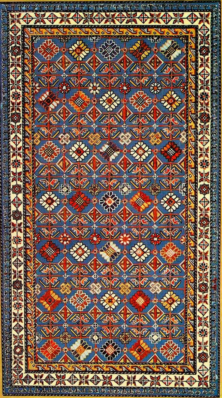 Flat-woven wool carpet “Sumakh”. Shemakha. Shirvan school.. Фото: НеизвестенUnknown author, Public domain, Викисклад