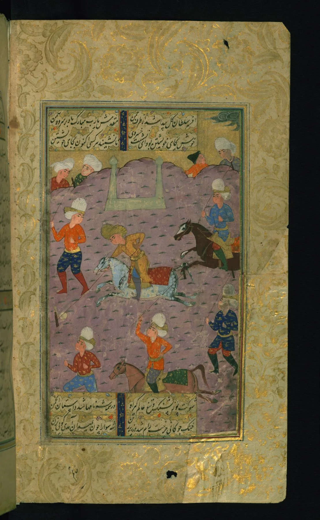 This folio from Walters manuscript W.638 contains a polo-playing scene.. Фото: Hafez, Public domain, Викисклад