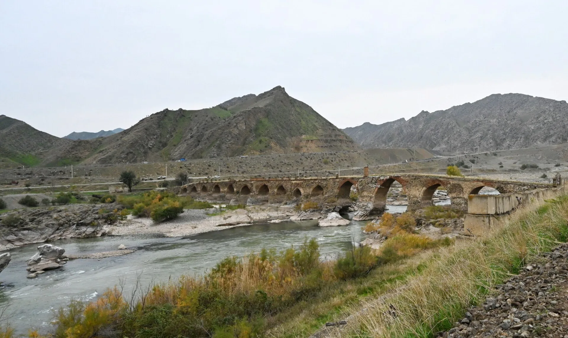 Khudafarin bridge in 16 November 2020. Фото: Official web-site of the President of the Republic of Azerbaijan, CC BY 4.0, Викисклад
