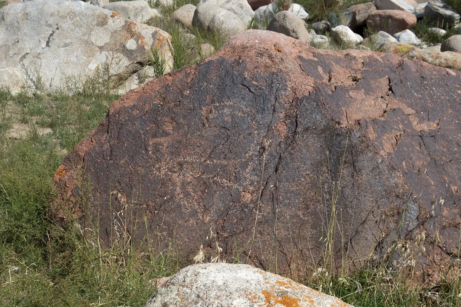 Ibex, petroglyph, the Sak-Usun period, 800 BC to 500 AD. (According the board: goat.) The State Historical open air Museum Issyk-Kull at Cholpon-Ata, Kyrgyzstan.. Фото: Zde, CC BY-SA 4.0, Викисклад