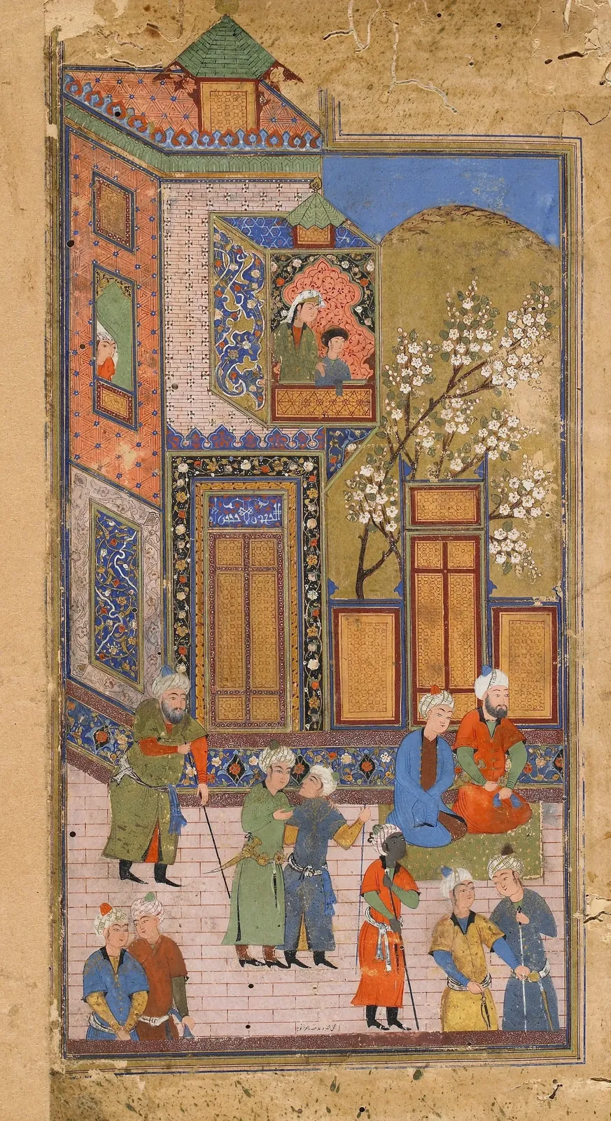 S1986.46 Mahmud Muzahhib. Diptych from Tuhfat al-ahrar (Gift of the free), by Jami, right part, ca. 1540, Freer. Bukhara, ca. 1540.A jeweler's eye : Islamic arts of the book from the Vever Collection p.36. Фото: Mahmud Muzahhib (calligrapher), Public domain, Викисклад